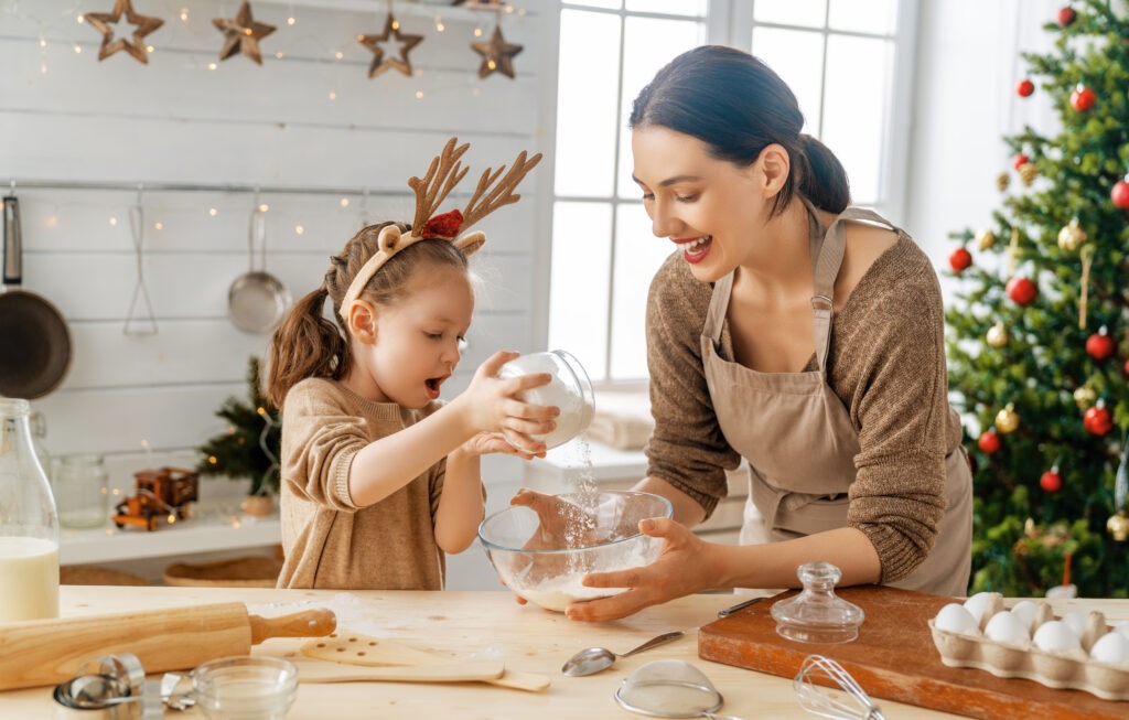 baking christmas cookies